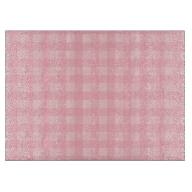 Retro rosa Gingham-karierter Muster-Hintergrund Schneidebrett (Vorderseite)