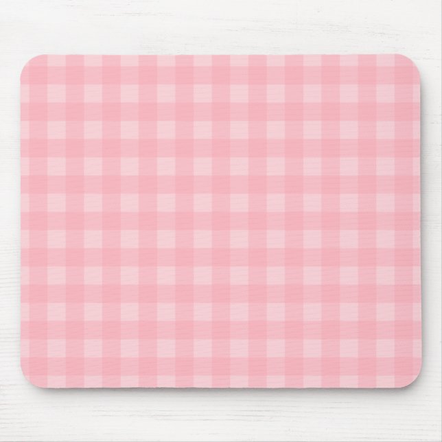 Retro-Rosa-Gingham-Karomuster-Hintergrund Mousepad (Vorne)