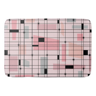 Retro rosa Gitter-und Sternexplosion-Bad-Matte Badematte