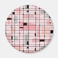 Retro Rosa Gitter und Sternexplosion Rundmagazin