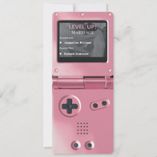Retro-Rosa-Handheld-Spiele-Hochzeits-Einladung Einladung