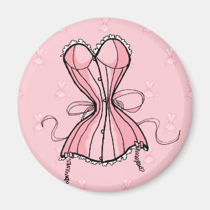 Retro-Rosa-Korsett Magnet