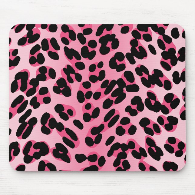 Retro rosa Leopard Print Mousepad (Vorne)