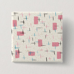 Retro rosa Muster-atomarknopf Keychain Button