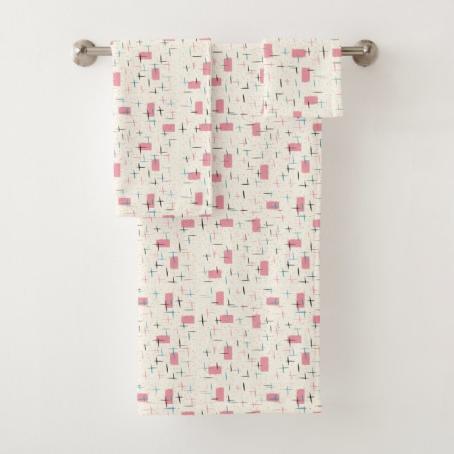Retro rosa Muster-Tuch-atomarSet Badhandtuch Set (Insitu)