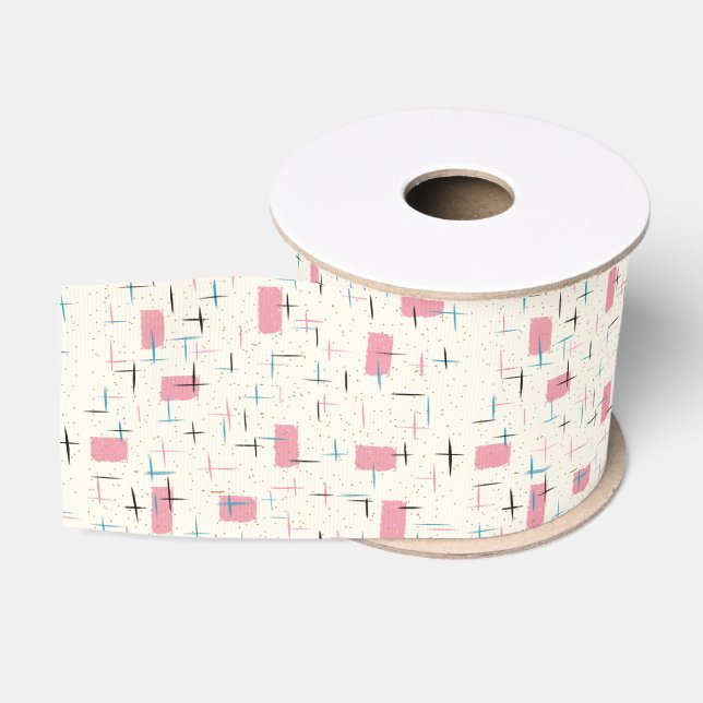 Retro rosa Mustergrosgrain-atomarband Ripsband (Spule)