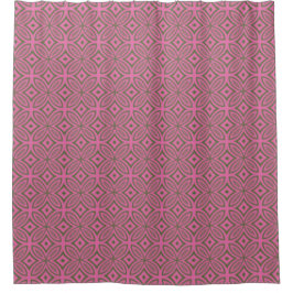 Retro rosa Oliven abstraktes geometrisches Muster Duschvorhang