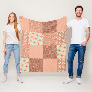 Retro Rosa Patchwork Fleecedecke