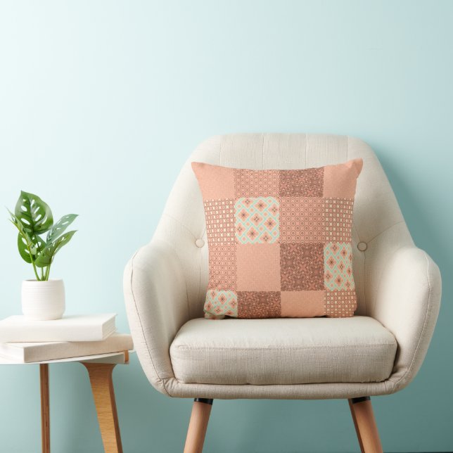 Retro Rosa Patchwork Kissen (Stuhl )