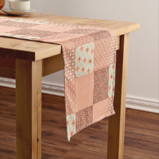 Retro Rosa Patchwork Kurzer Tischläufer