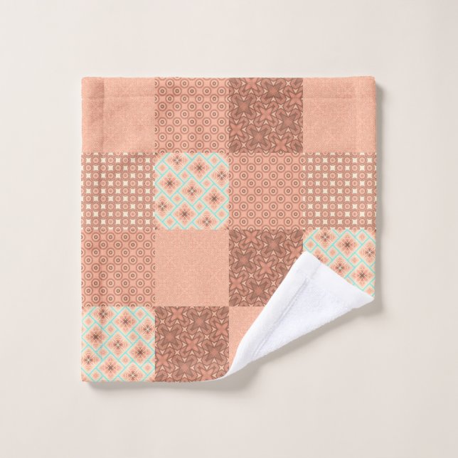 Retro Rosa Patchwork Waschlappen (Waschlappen)