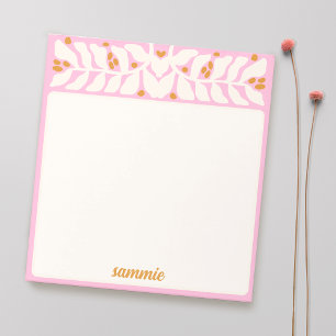 Retro-Rosa personalisiertes Notizbuch Notizblock