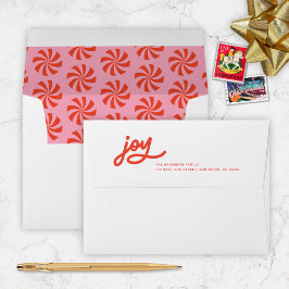 Retro Rosa Pinwheels Weihnachtsfeierliche Rücksend