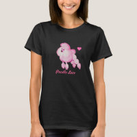Retro rosa Pudel-Liebe-T - Shirt