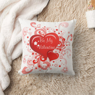 Retro Rosa Rotes Valentinstag Kissen