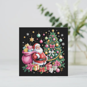 Retro Rosa Santa Coquette Weihnachten Süßer Baum M