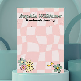 Retro-Rosa-Schachbrett-Netzwerkkarte