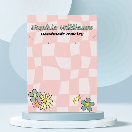 Retro-Rosa-Schachbrett-Netzwerkkarte Telefonnummerkarte