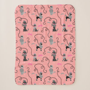 Retro rosa schwarzes modernes Muster 50er des Sherpadecke