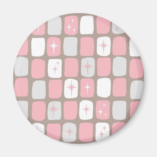 Retro-Rosa-Sternen-Burst-Rundmagnet Magnet