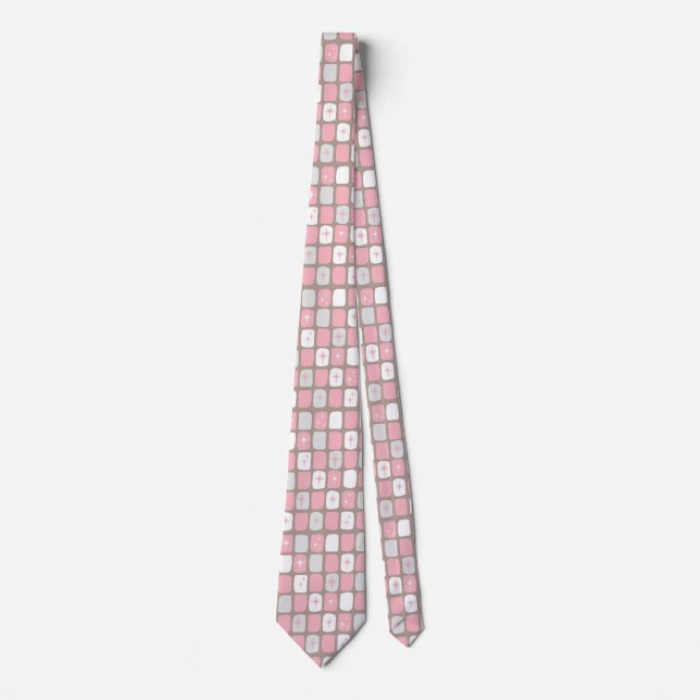 Retro-Rosa-Sternexplosionen-Krawatte Krawatte (Vorderseite)
