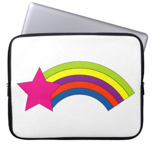 Retro Rosa Sternschnuppe Regenbogen Pop Art Laptopschutzhülle