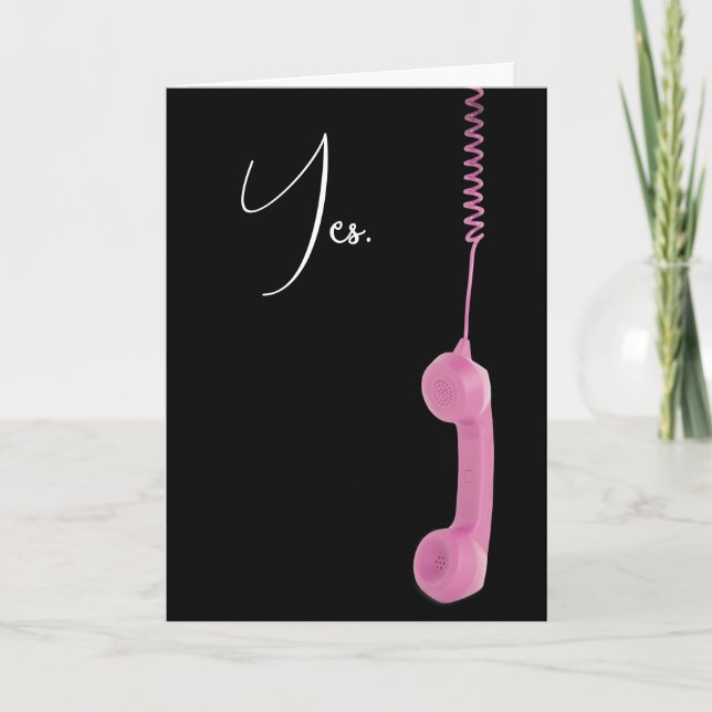 Retro Rosa Telefon für den Alten Geburtstag Karte (Vorderseite)