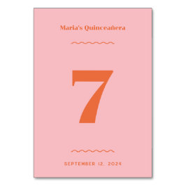 Retro-Rosa-Tischnummer Tischnummer