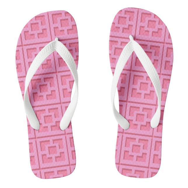 Retro Rosa Trellis Erwachsene Flip Flops, breite S Flops (Fußbett)