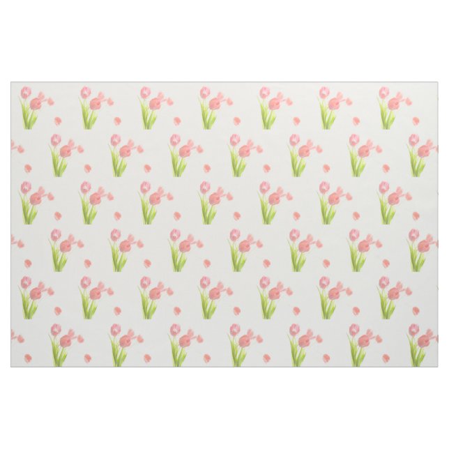 Retro rosa Tulpe-Blume des einzigartigen Gewebes Stoff (Fat Quarter (45,7 x 55,9 cm))