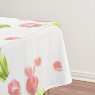 Retro rosa Tulpe-Blume des Tischdeckefrühlinges Tischdecke
