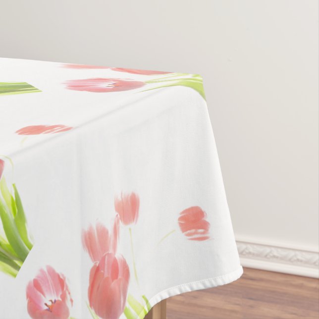 Retro rosa Tulpe-Blume des Tischdeckefrühlinges Tischdecke (Beispiel)