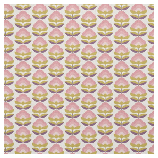 Retro rosa u. lila Blumenmuster Stoff (Muster)
