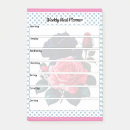 Retro Rosa und blaue Rose Wochenmagazin Post-it Klebezettel