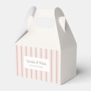 Retro Rosa und Braune Herz Streifen Bäckerei Geschenkschachtel