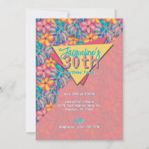 Retro Rosa und Gelbe Blüte Geburtstag