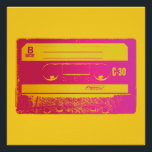 Retro-Rosa und gelbes Kassettenband Poster<br><div class="desc">In den 80er Jahren trugen alle Kopfhörer und hörten ihre Musik auf einem tragbaren Kassettengerät. Legen Sie Ihre Kassette ein, und Sie hatten jederzeit Musik, bis "Seite A" zu Ende kam und das Band auf "Seite B" übertragen werden musste. Man kann sogar eigene Mixtapes machen! Das Retro Pink & Yellow...</div>
