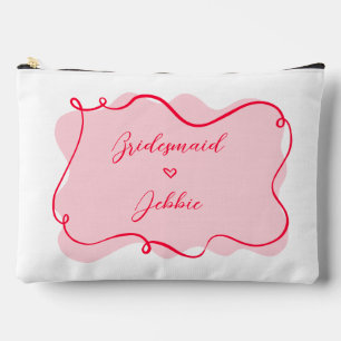 Retro rosa und gewellte Bräunungscreme Zubehörtasche
