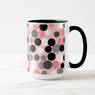 Retro-Rosa- und Graupolka-Dots-Tasse Tasse