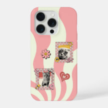 Retro-Rosa und nostalgischer Katzenrahmen