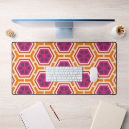 Retro Rosa und Orange Modernes geometrisches Muste Schreibtischunterlage