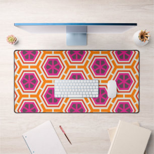 Retro Rosa und Orange Modernes geometrisches Muste Schreibtischunterlage