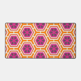 Retro Rosa und Orange Modernes geometrisches Muste Schreibtischunterlage