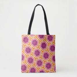 Retro Rosa und Orange Modernes geometrisches Muste Tasche