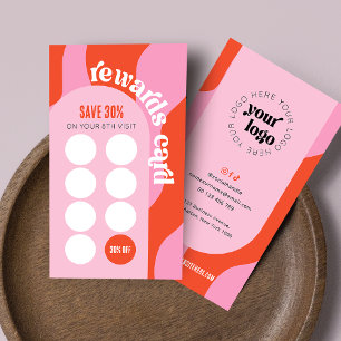 Retro Rosa und Rot Einzigartiger Schönheitssalon N Treuekarte