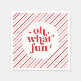 Retro Rosa und Rot Oh, was Spaß Serviette