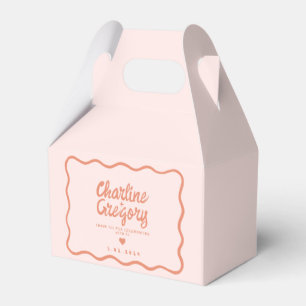 Retro-Rosa- und Rot-Wavy-Handschrift Geschenkschachtel