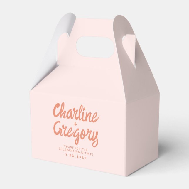 Retro-Rosa- und Rot-Wavy-Handschrift Geschenkschachtel (Vorderseite)