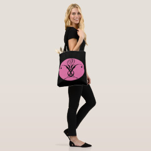 Retro Rosa und Schwarz Geblüht Rose Tasche