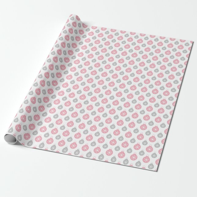Retro-Rosa- und Silberschmuck Umschlagpapier Geschenkpapier (Ungerollt)